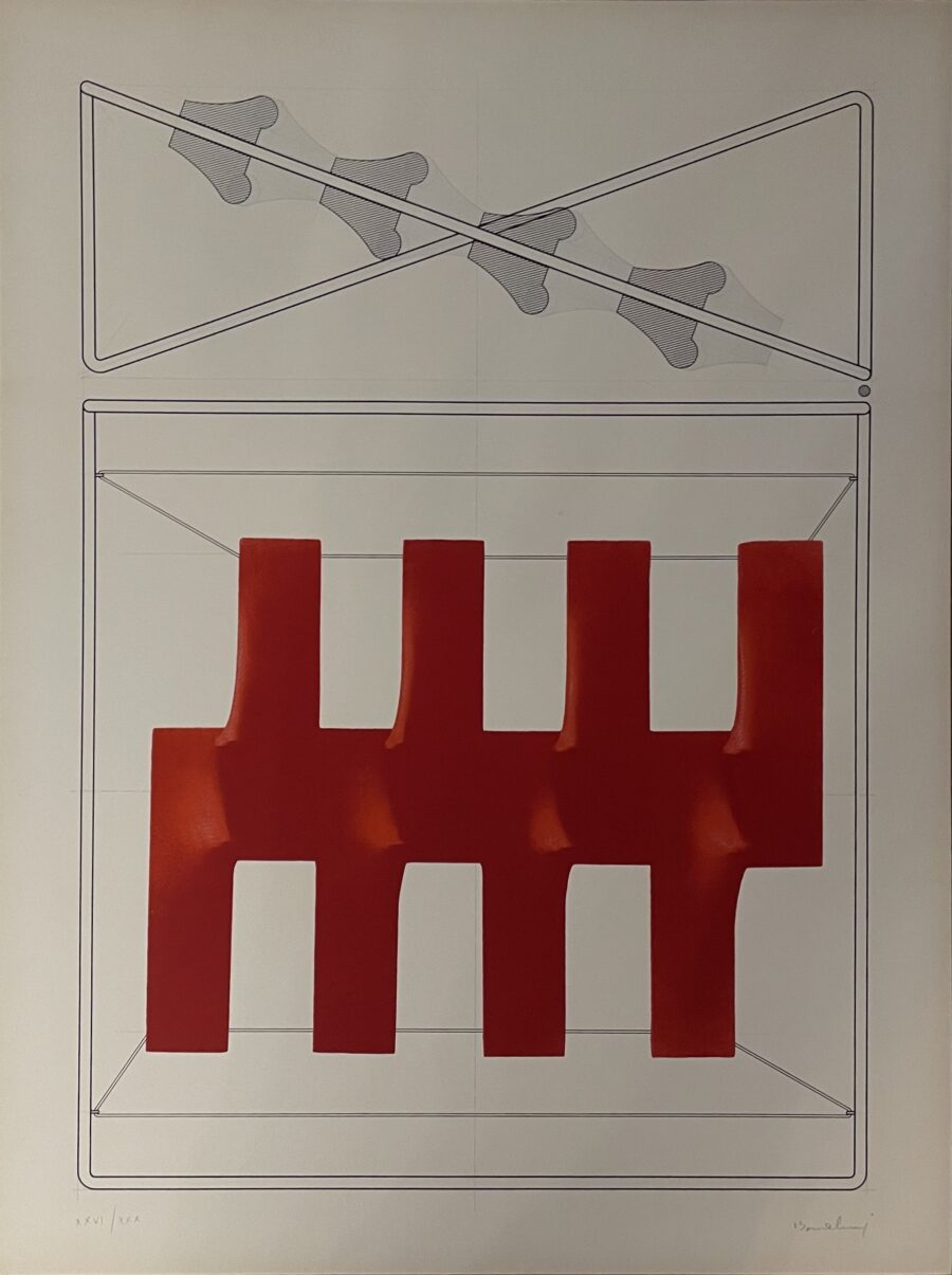 Geometrie rosse e grigie